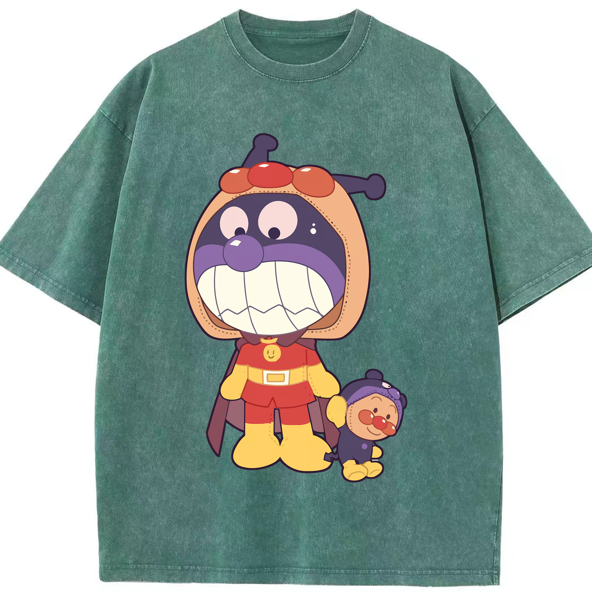 （画像用） アンパンマン Anpanman 綿100% ヴィンテージ風 半袖Tシャツ（フロントプリント）